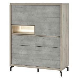 12892 | Argentier contemporain gris clair et béton Taureau