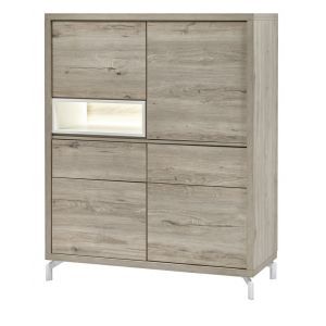 12893 | Argentier contemporain gris clair et blanc Taureau