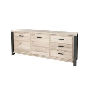 13302 | Buffet contemporain 2 Portes 3 Tiroirs 220 cm Pierre