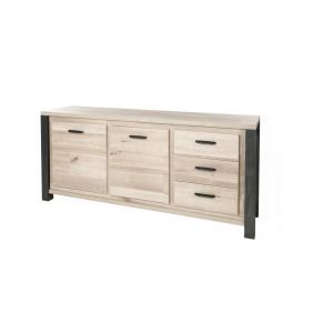 13303 | Buffet contemporain 2 Portes 3 Tiroirs 200 cm Pierre