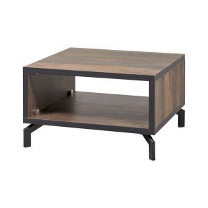 13374 | Table basse industriel 67 cm bois navire noir Fidji