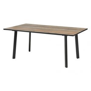 13407 | Table rectangulaire 180 cm industriel aspect parquet ancien Karo