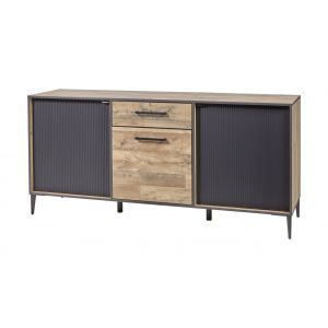 13415 | Buffet industriel 190 cm aspect parquet Periza