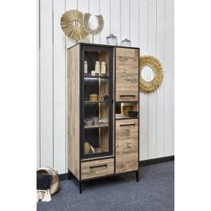 13419 | Colonne industriel 2 portes droite aspect parquet Periza