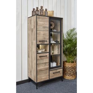 13420 | Colonne industriel 2 portes gauche aspect parquet Periza