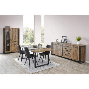 13466 | Salle à manger complète industriel table pieds en U 170 cm Ray