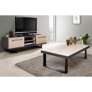 14006 | Table basse 130 cm pieds en U chêne clair Valinco