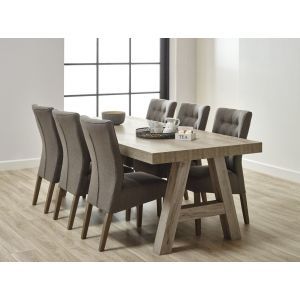 15077 | Table de salle à manger 225 cm pieds A chêne crystal Gordes