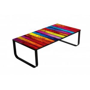 5186 | Table basse verre trempé Multicolors Jax