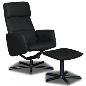 5330 | Fauteuil de relaxation en PU pivotant avec repose pieds Messina gris