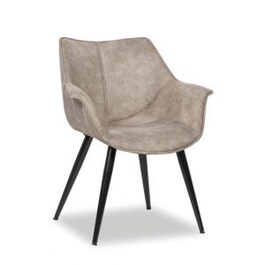 5387 | Fauteuil look vintage en tissu Ancone gris