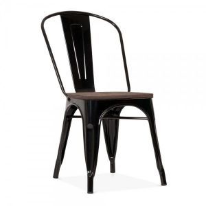 5422 | Lot de 4 chaises en métal Caserte Noir