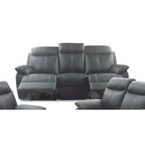 5852 | Canapé 3 places 2 relax électrique Yvon noir