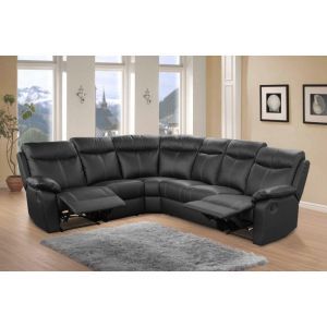 5859 | Canapé d'angle à gauche avec 2 relax manuels Yvon noir