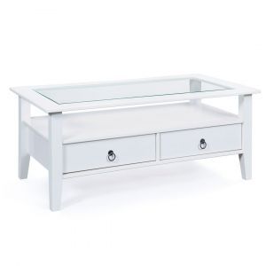 6336 | Table basse 115 cm avec plateau en verre Paca