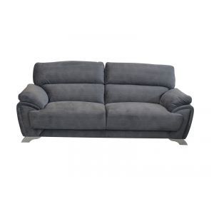 6475 | Canapé 3 places en tissu microfibres gris pieds couleur métal Emporia