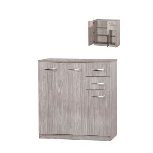 695 | Commode 2 grandes portes 1 petite 2 tiroirs Vésuve