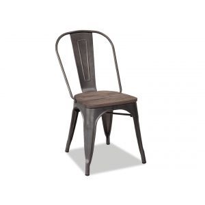 8243 | Lot de 4 chaises en métal Caserte marron métal