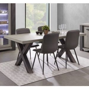 8393 | Table de salle à manger moderne chêne gris Lionel 185 cm