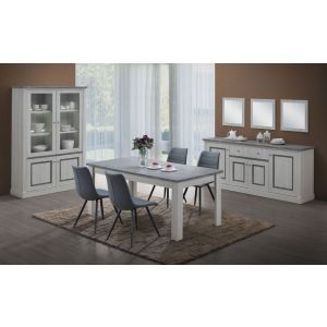 8881 | Salle à manger buffet vitrine table 170 cm Mango chêne clair et béton