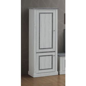 8890 | Meuble de rangement 2 portes chêne clair et béton Mango