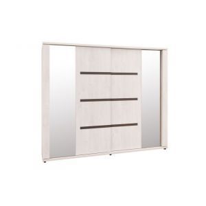 8925 | Armoire portes coulissantes fermeture en douceur et miroirs Lumix 220 cm