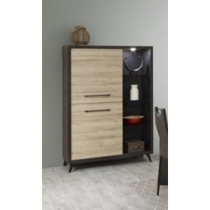 8943 | Meuble bar style industriel avec éclairage Fedo