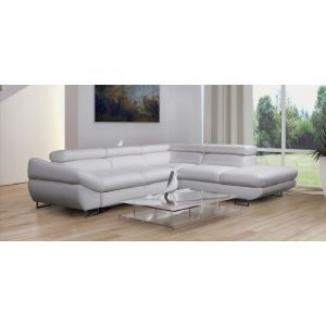 9088 | Canapé convertible avec coffre et têtières ajustables blanc Fabia droit