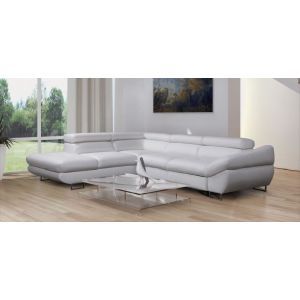 9093 | Canapé convertible avec coffre et têtières ajustables blanc Fabia gauche