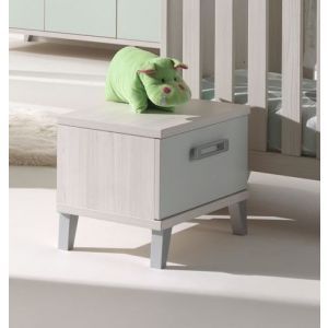 9184 | Chevet enfant 1 tiroir scandinave beige et vert Verdo