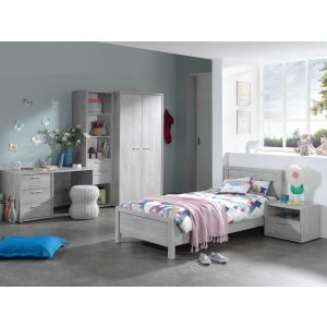 9258 | Chambre complète enfant avec bureau chêne grisé Civa