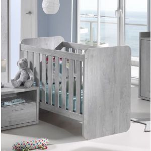 9259 | Lit bébé évolutif en lit simple chêne grisé Civa