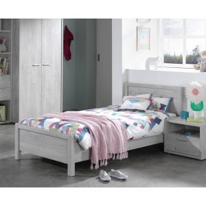 9263 | Lit enfant 90 x 200 cm avec tête de lit chêne grisé Civa