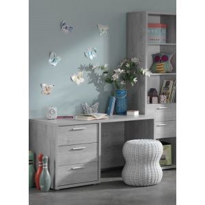 9264 | Bureau enfant de 3 tiroirs chêne grisé Civa