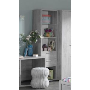 9265 | Colonne de rangement 4 niches 2 tiroirs chêne grisé Civa