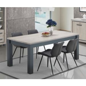 9429 | Table de salle à manger rectangulaire 190 cm chêne naturel et gris Emily
