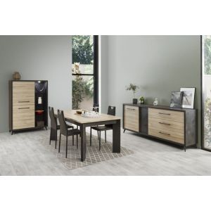 9694 | Salle à manger complète style industriel Fedo