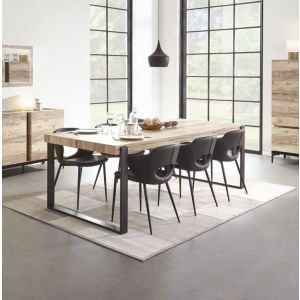 9727 | Table de salle à manger design industriel 180 pieds métal Barosse