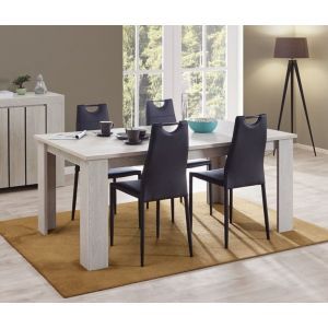 9837 | Table de salle à manger rectangulaire 190 cm chêne blanchi Gily