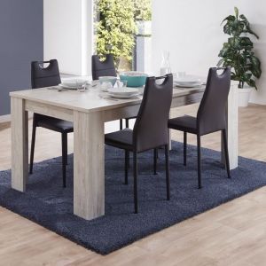 9846 | Table de salle à manger rectangulaire 180 cm chêne blanc George