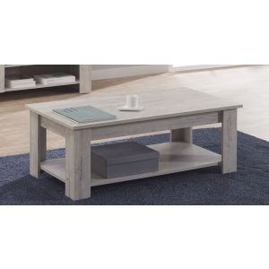 9848 | Table basse rectangulaire 2 plateaux chêne blanc George