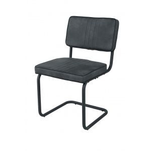 9934 | Lot de 2 chaises de salle à manger PU gris foncé Piera