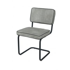 9936 | Lot de 2 chaises de salle à manger PU gris clair Piera