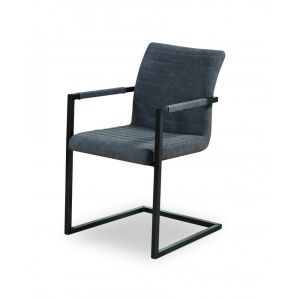 9951 | Lot de 2 chaises avec accoudoirs PU gris Bridge