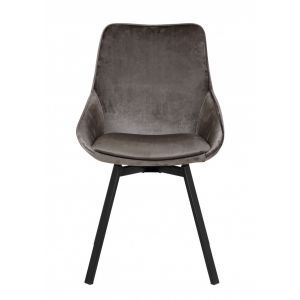 9979 | Lot de 2 chaises design pivotantes tissu touché velours brun Mathis