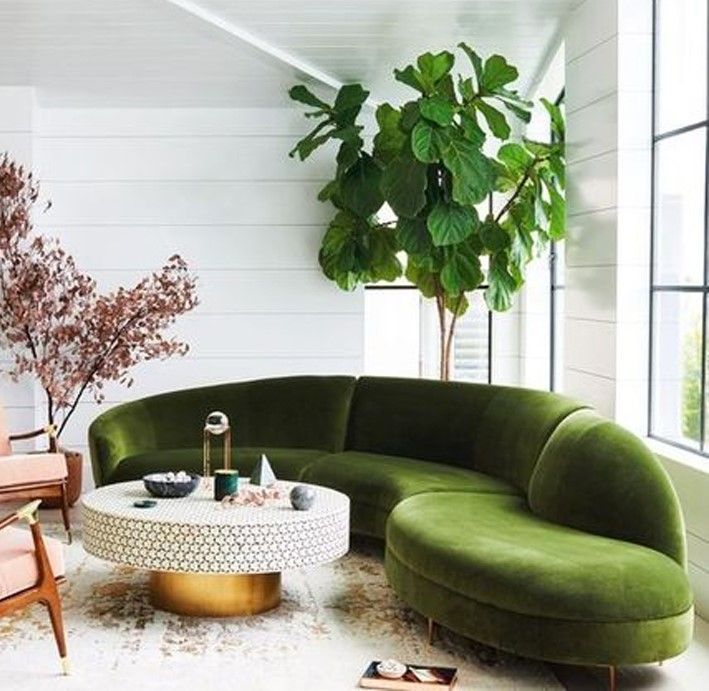 Canapé arrondi vert design