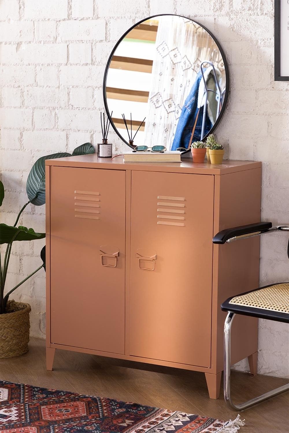 Meuble d'entrée en métal casier